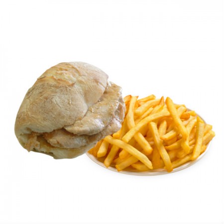 Bifana com batatas fritas